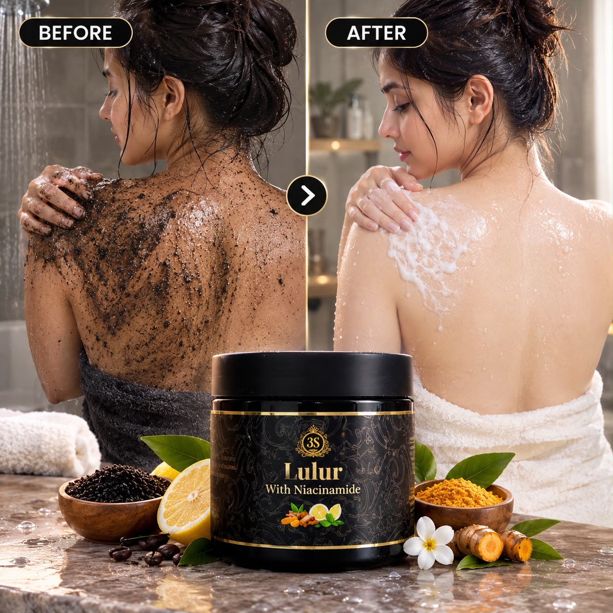 LULUR HITAM 3S ( BLACK SCRUB BY INDONESIA )