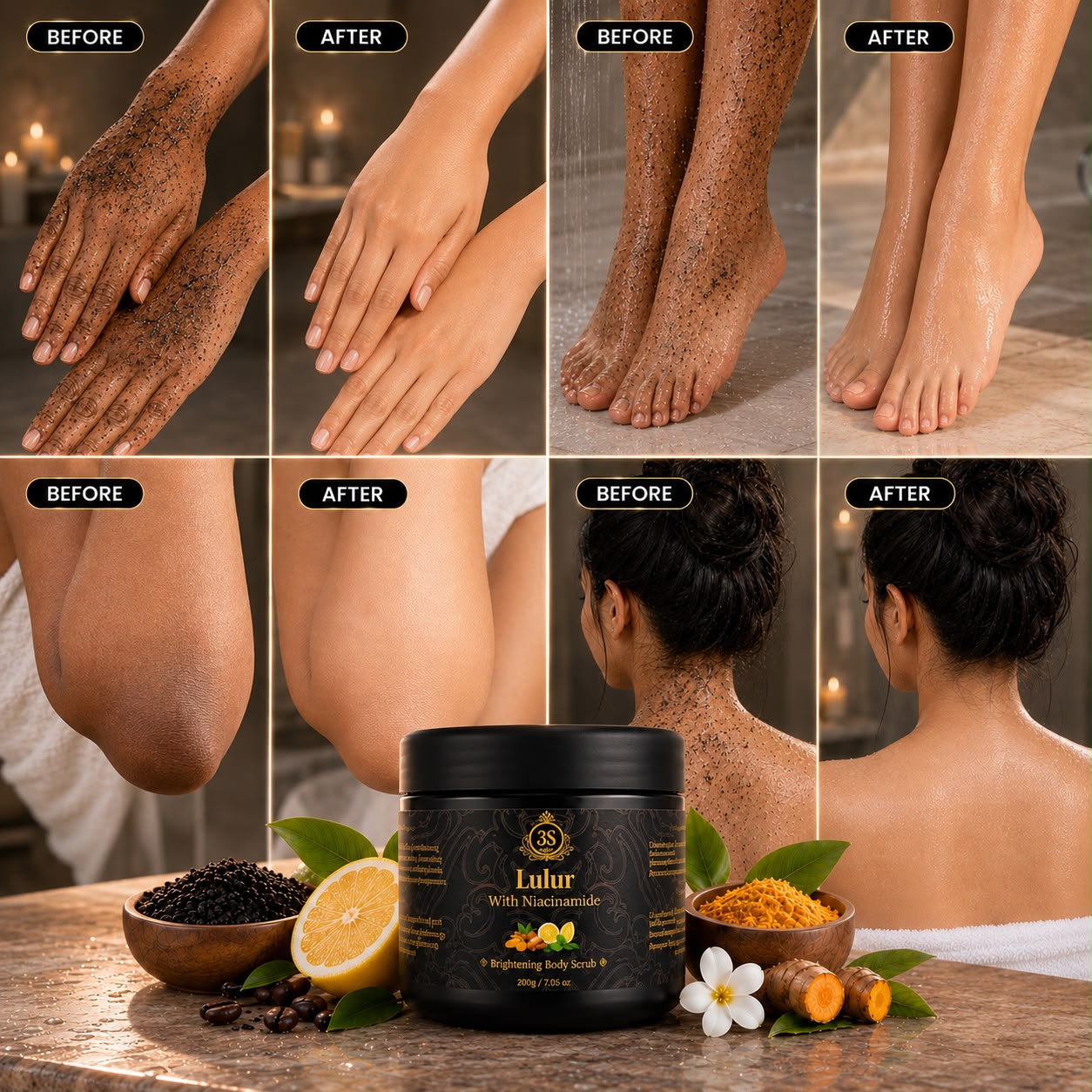 LULUR HITAM 3S ( BLACK SCRUB BY INDONESIA )